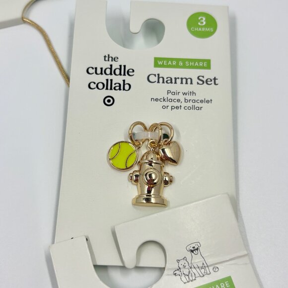 NWT Cuddle Collab Target Dog Collar Charms Matching Necklace Set Smol Boop Gold - Picture 7 of 10